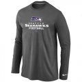 Wholesale Cheap Nike Seattle Seahawks Critical Victory Long Sleeve T-Shirt Dark Grey
