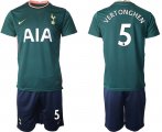Wholesale Cheap Men 2020-2021 club Tottenham Hotspur away 5 green Soccer Jerseys