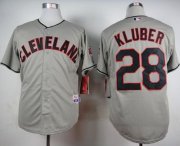 Wholesale Cheap Indians #28 Corey Kluber Grey Cool Base Stitched MLB Jersey