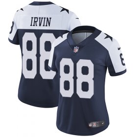 Wholesale Cheap Nike Cowboys #88 Michael Irvin Navy Blue Thanksgiving Women\'s Stitched NFL Vapor Untouchable Limited Throwback Jersey