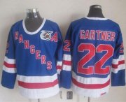 Wholesale Cheap Rangers #22 Mike Gartner Blue CCM 75TH Stitched NHL Jersey