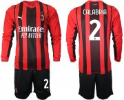 Wholesale Cheap Men 2021-2022 Club Ac Milan home red Long Sleeve 2 Soccer Jersey