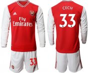 Wholesale Cheap Arsenal #33 Cech Red Home Long Sleeves Soccer Club Jersey