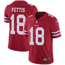 Wholesale Cheap Nike 49ers #18 Dante Pettis Red Team Color Men\'s Stitched NFL Vapor Untouchable Limited Jersey