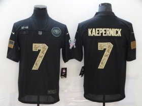 Wholesale Cheap Men\'s San Francisco 49ers #7 Colin Kaepernick Black Camo 2020 Salute To Service Stitched NFL Nike Limited Jersey