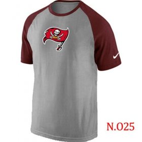 Wholesale Cheap Nike Tampa Bay Buccaneers Ash Tri Big Play Raglan T-Shirt NFL Grey/Red