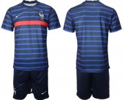 Wholesale Cheap Men 2020-2021 European Cup France home blank blue Soccer Jersey