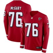 Wholesale Cheap Nike Falcons #76 Kaleb McGary Red Team Color Men's Stitched NFL Limited Therma Long Sleeve Jersey