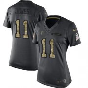 Wholesale Cheap Nike Falcons #11 Julio Jones Black Women's Stitched NFL Limited 2016 Salute to Service Jersey