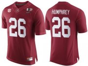 Wholesale Cheap Men's Alabama Crimson Tide #26 Marlon Humphrey Red 2017 Championship Game Patch Stitched CFP Nike Limited Jersey