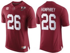 Wholesale Cheap Men\'s Alabama Crimson Tide #26 Marlon Humphrey Red 2017 Championship Game Patch Stitched CFP Nike Limited Jersey