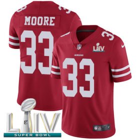 Wholesale Cheap Nike 49ers #33 Tarvarius Moore Red Super Bowl LIV 2020 Team Color Men\'s Stitched NFL Vapor Untouchable Limited Jersey