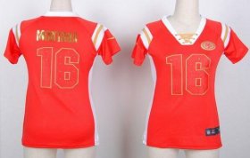 Wholesale Cheap Nike 49ers #16 Joe Montana Red Women\'s Stitched NFL Elite Draft Him Shimmer Jersey