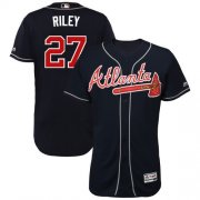 Wholesale Cheap Men's Atlanta Braves #27 Austin Riley Navy Flex Base Stitched Jersey