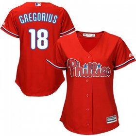 Wholesale Cheap Phillies #18 Didi Gregorius Red Alternate Women\'s Stitched MLB Jersey