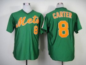 Wholesale Cheap Mitchell And Ness 1985 Mets #8 Gary Carter Green Throwback Stitched MLB Jersey