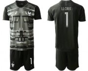 Wholesale Cheap France 1 LLORIS Black Goalkeeper UEFA Euro 2020 Soccer Jersey