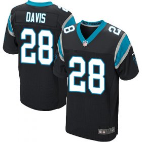 Wholesale Cheap Nike Panthers #28 Mike Davis Black Team Color Men\'s Stitched NFL Vapor Untouchable Elite Jersey