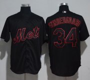 Wholesale Cheap Mets #34 Noah Syndergaard Black Strip Stitched MLB Jersey