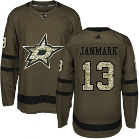 Wholesale Cheap Adidas Stars #13 Mattias Janmark Green Salute to Service Stitched NHL Jersey
