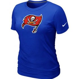 Wholesale Cheap Women\'s Nike Tampa Bay Buccaneers Logo NFL T-Shirt Blue