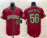 Cheap Men's Mexico Baseball #56 Randy Arozarena Number 2023 Red World Classic Stitched Jerseys