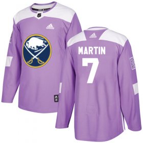 Wholesale Cheap Adidas Sabres #7 Rick Martin Purple Authentic Fights Cancer Stitched NHL Jersey