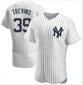 Wholesale Men\'s New York Yankees #39 Jose Trevino White Stitched MLB Flex Base Nike Jersey