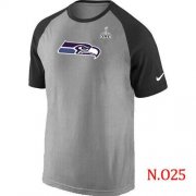 Wholesale Cheap Nike Seattle Seahawks Ash Tri Big Play Raglan 2015 Super Bowl XLIX NFL T-Shirt Grey/Black