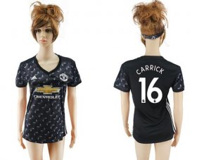 Wholesale Cheap Women\'s Manchester United #16 Carrick Away Soccer Club Jersey