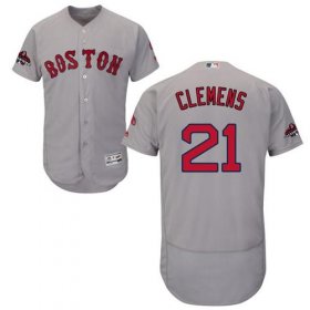 Wholesale Cheap Red Sox #21 Roger Clemens Grey Flexbase Authentic Collection 2018 World Series Champions Stitched MLB Jersey