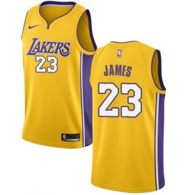 Cheap Youth Nike Los Angeles Lakers #23 LeBron James Gold NBA Swingman Icon Edition Jersey