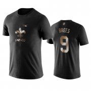 Wholesale Cheap Saints #9 Drew Brees Black NFL Black Golden 100th Season T-Shirts