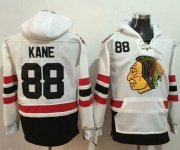 Wholesale Cheap Blackhawks #88 Patrick Kane White Name & Number Pullover NHL Hoodie