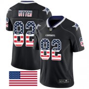 Wholesale Cheap Nike Cowboys #82 Jason Witten Black Men's Stitched NFL Limited Rush USA Flag Jersey