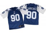 Wholesale Cheap Nike Cowboys #90 Demarcus Lawrence Navy Blue/White Throwback Men's Stitched NFL Elite Jersey