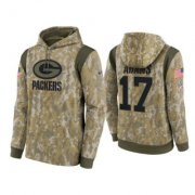 Wholesale Cheap Men's Green Bay Packers #17 Davante Adams Camo 2021 Salute To Service Therma Performance Pullover Hoodie