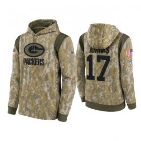 Wholesale Cheap Men\'s Green Bay Packers #17 Davante Adams Camo 2021 Salute To Service Therma Performance Pullover Hoodie