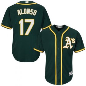 Wholesale Cheap Athletics #17 Yonder Alonso Green Cool Base Stitched Youth MLB Jersey