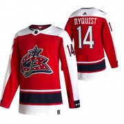 Wholesale Cheap Columbus Blue Jackets #14 Gustav Nyquist Red Men's Adidas 2020-21 Reverse Retro Alternate NHL Jersey