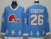 Wholesale Cheap Nordiques #26 Peter Stastny Light Blue CCM Throwback Stitched NHL Jersey