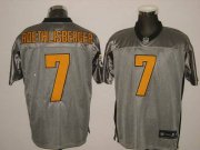 Wholesale Cheap Steelers #7 Ben Roethlisberger Grey Shadow Stitched NFL Jersey