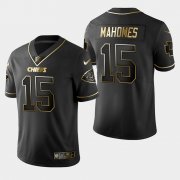 Wholesale Cheap Kansas City Chiefs #15 Patrick Mahomes Vapor Limited Black Golden Jersey