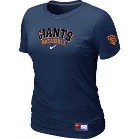 Wholesale Cheap Women\'s San Francisco Giants Nike Short Sleeve Practice MLB T-Shirt Midnight Blue