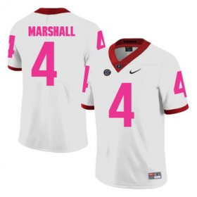 Wholesale Cheap Georgia Bulldogs 4 Keith Marshall White Breast Cancer Awareness College Football Jersey