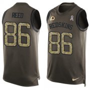 Wholesale Cheap Nike Redskins #86 Jordan Reed Green Men's Stitched NFL Limited Salute To Service Tank Top Jersey
