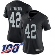 Wholesale Cheap Nike Raiders #42 Cory Littleton Black Team Color Women's Stitched NFL 100th Season Vapor Untouchable Limited Jersey