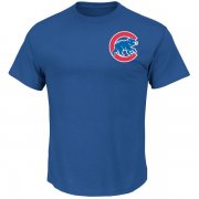 Wholesale Cheap Men's Chicago Cubs Majestic Royal New Wordmark T-Shirt