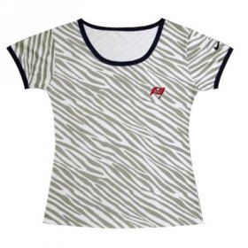 Wholesale Cheap Women\'s Nike Tampa Bay Buccaneers Chest Embroidered Logo Zebra Stripes T-Shirt