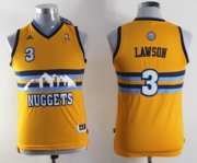 Cheap Denver Nuggets #3 Ty Lawson Yellow Kids Jersey
